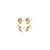 Force recycled earrings, 2-in-1 set, gold-plated