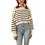 Easy Street Stripe Crop Pullover