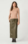 LS Mock Neck Ribbed Top - Camel Beige