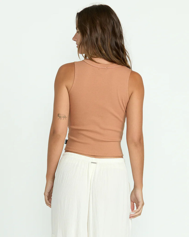 Fun Times Knit Tank- Rose Brown