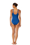 Anne Cole Slate Blue Classic Square Neck One Piece