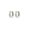 Aica recycled chunky huggie hoop earrings silver-plated