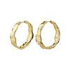 Eddy recycled organic shaped small hoops gold-plated