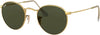 Metal Round Sunglasses- Gold Frame/Crystal Green Lens