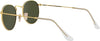 Metal Round Sunglasses- Gold Frame/Crystal Green Lens