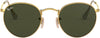 Metal Round Sunglasses- Gold Frame/Crystal Green Lens