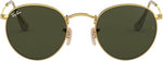 Metal Round Sunglasses- Gold Frame/Crystal Green Lens