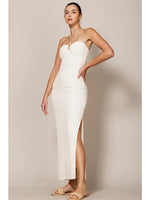 Textured Knit Halter Neck Maxi Dress