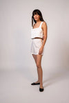 Dahlia Linen Top White
