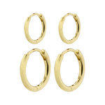 Ariella recycled hoop earrings 2-in-1 set gold-plated