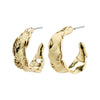 Elara recycled organic shaped hoop earrings gold-plated