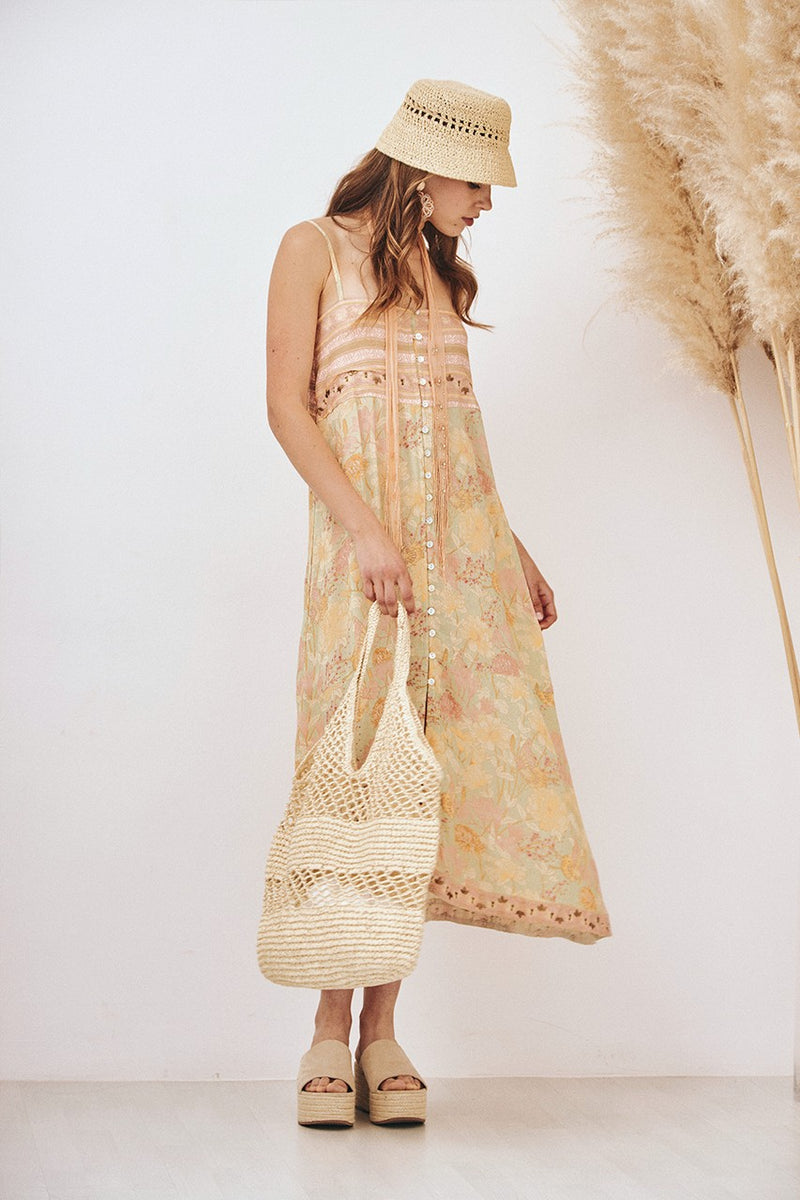Buttons Floral Dress