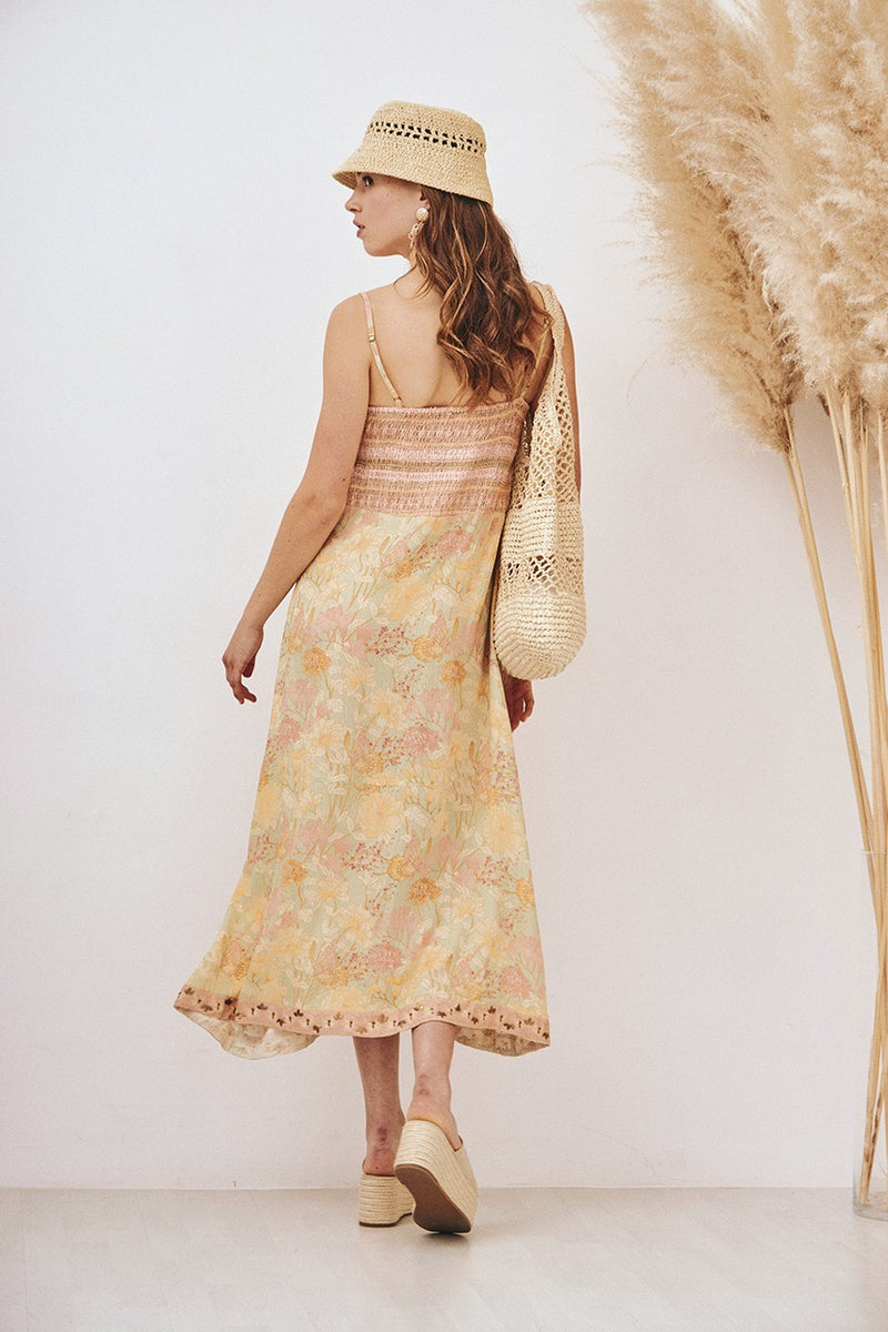 Buttons Floral Dress