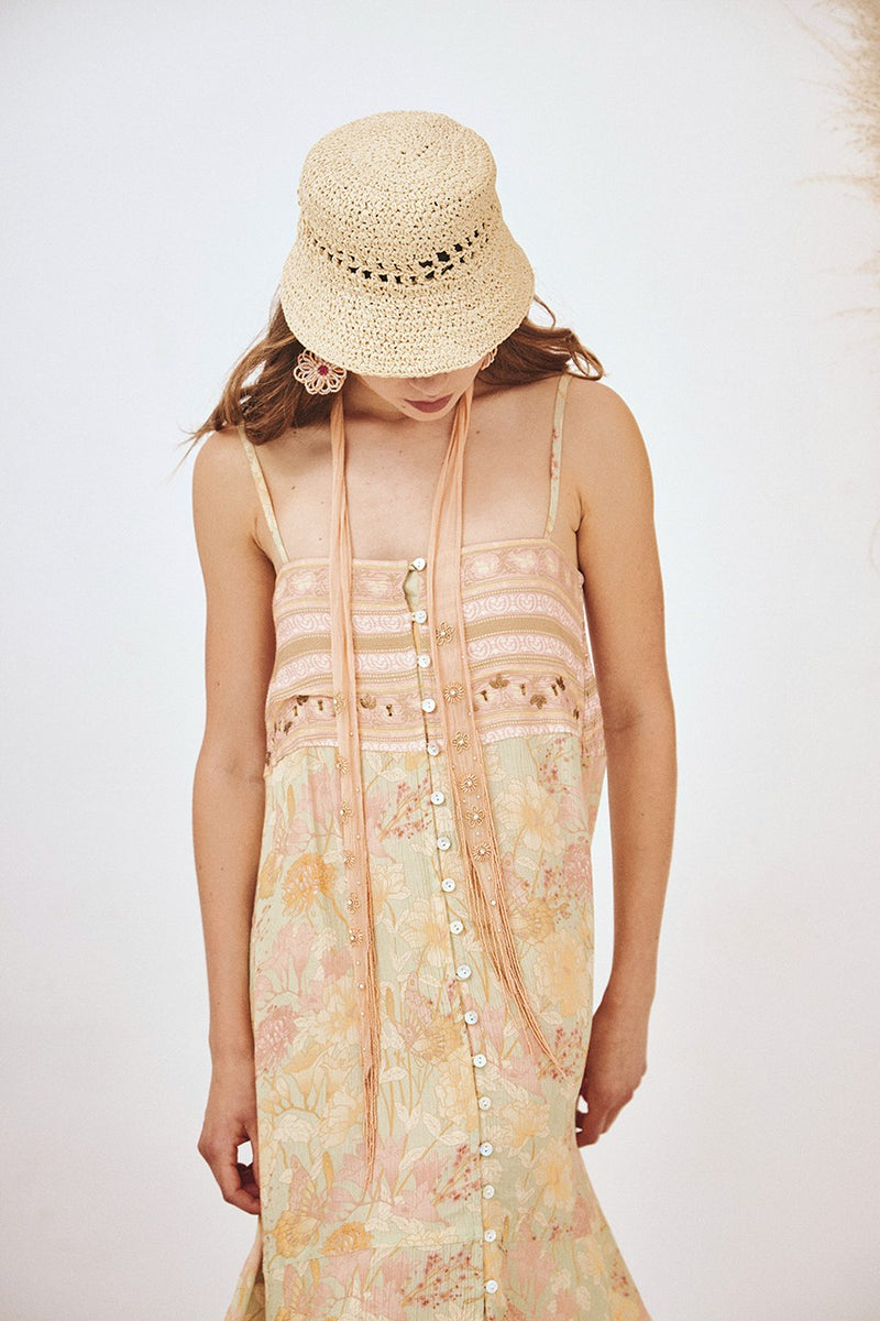 Buttons Floral Dress