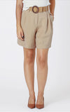 Drapey Belted Shorts Camel