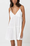 Classic Tiered Mini Dress - White