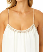 Women's Adjustable Maxi Dress with Seashell Trim Cover Up