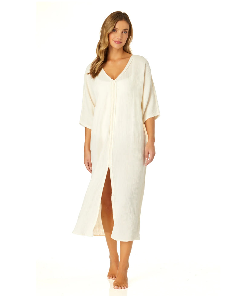 Women's Double V Neck Kaftan Cover Up