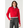 LS Half Zip Textured Sweater - Red