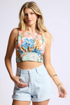 Floral Open Back Top