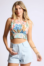 Floral Open Back Top