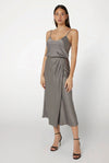 Guess Walnut Shell Anastasia Long Satin Skirt - Brown