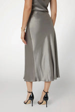 Guess Walnut Shell Anastasia Long Satin Skirt - Brown