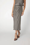 Guess Walnut Shell Anastasia Long Satin Skirt - Brown