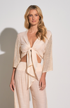 Elan Tie Top with Crochet Sleeves