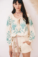 Embroidered Flowers Blouse