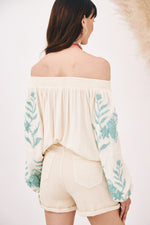 Embroidered Flowers Blouse
