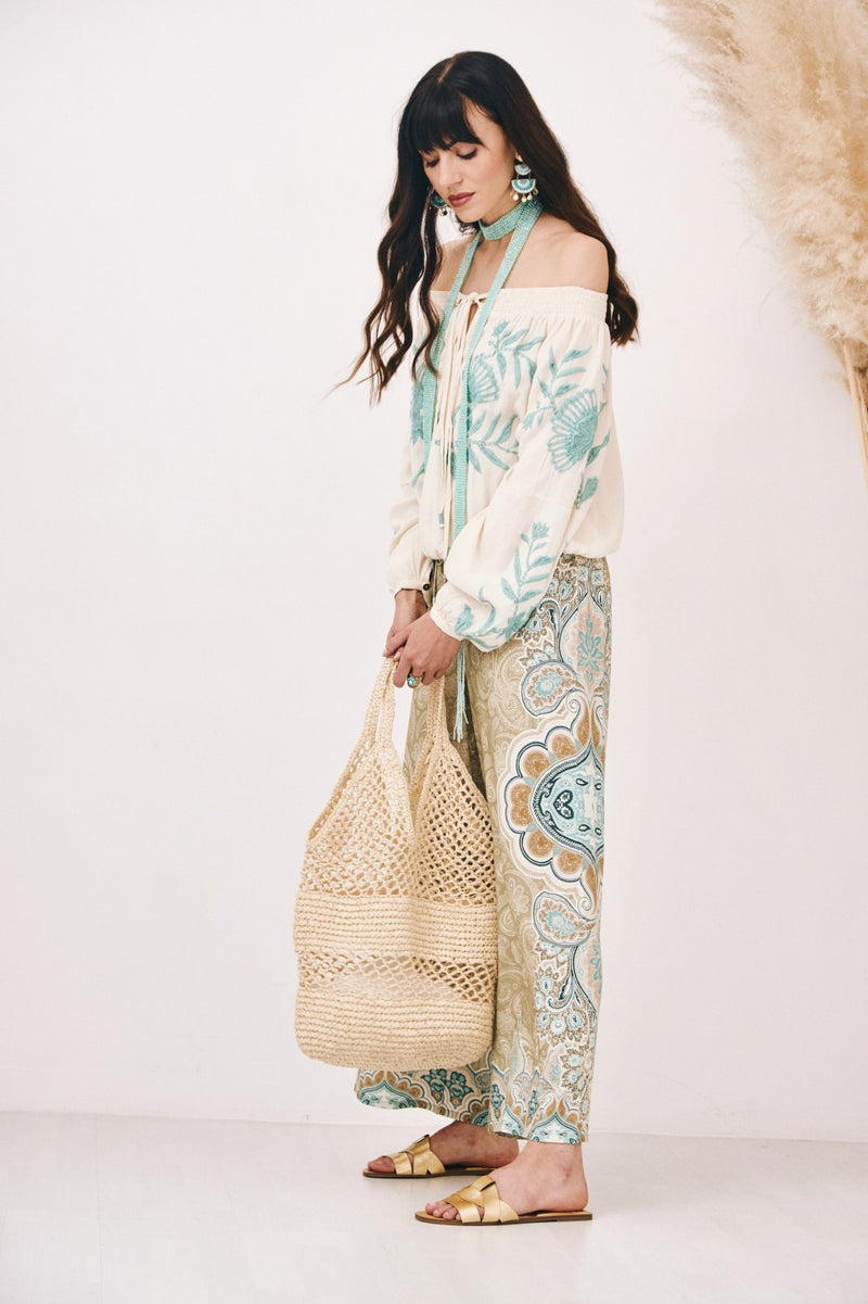 Embroidered Flowers Blouse