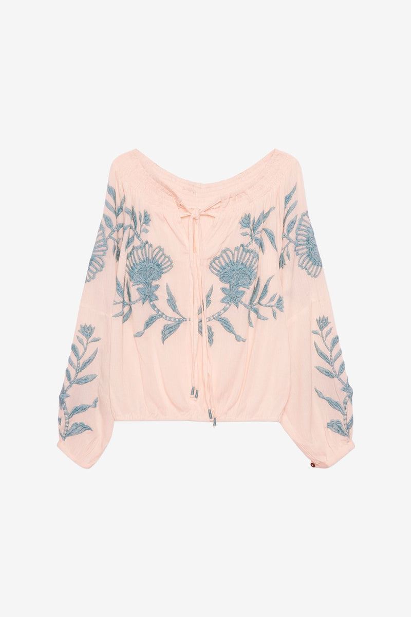 Embroidered Flowers Blouse