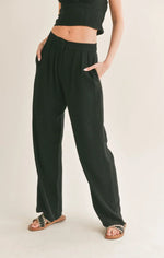 At Ease Linen Blend Pleated Trouser