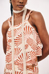 Beaded Fringes Beige Scarf