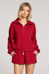 Essential Half Zip Pullover - Red