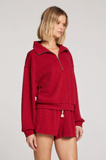 Essential Half Zip Pullover - Red