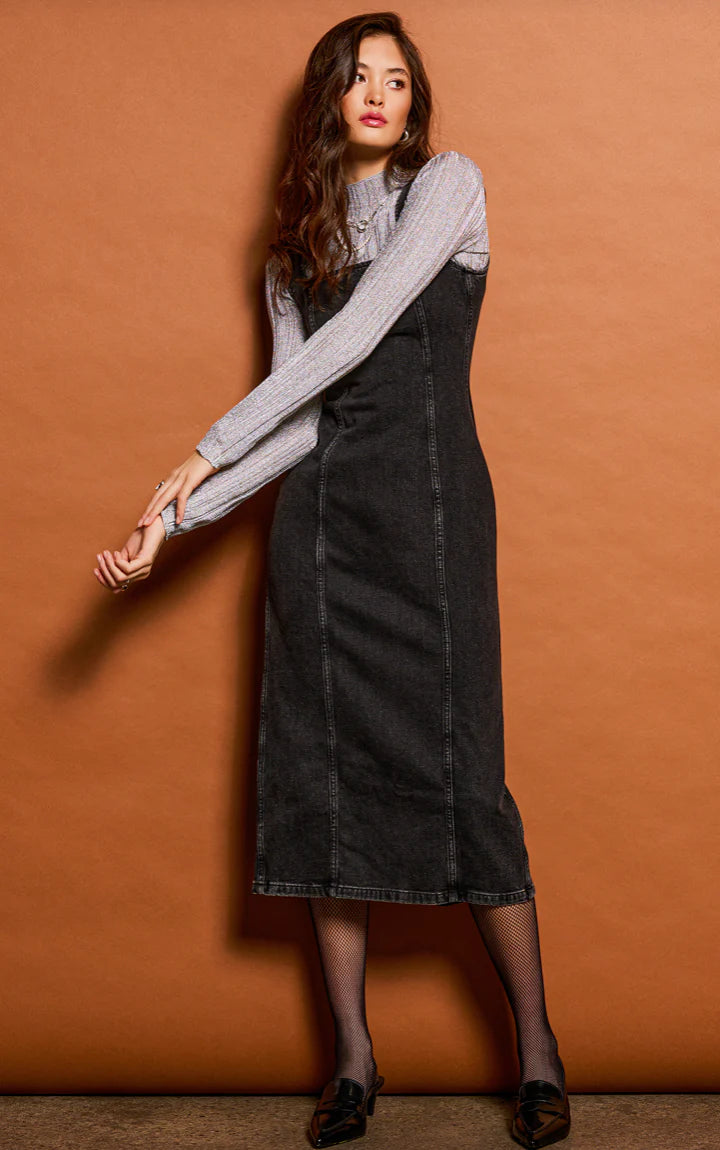 Dex Panelled Denim Midi Dress