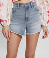 Relaxed Mid-Rise Midi Denim Short