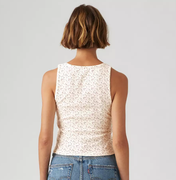 Dry Goods Women's Pointelle Tank Top - Ditsy Gardenia