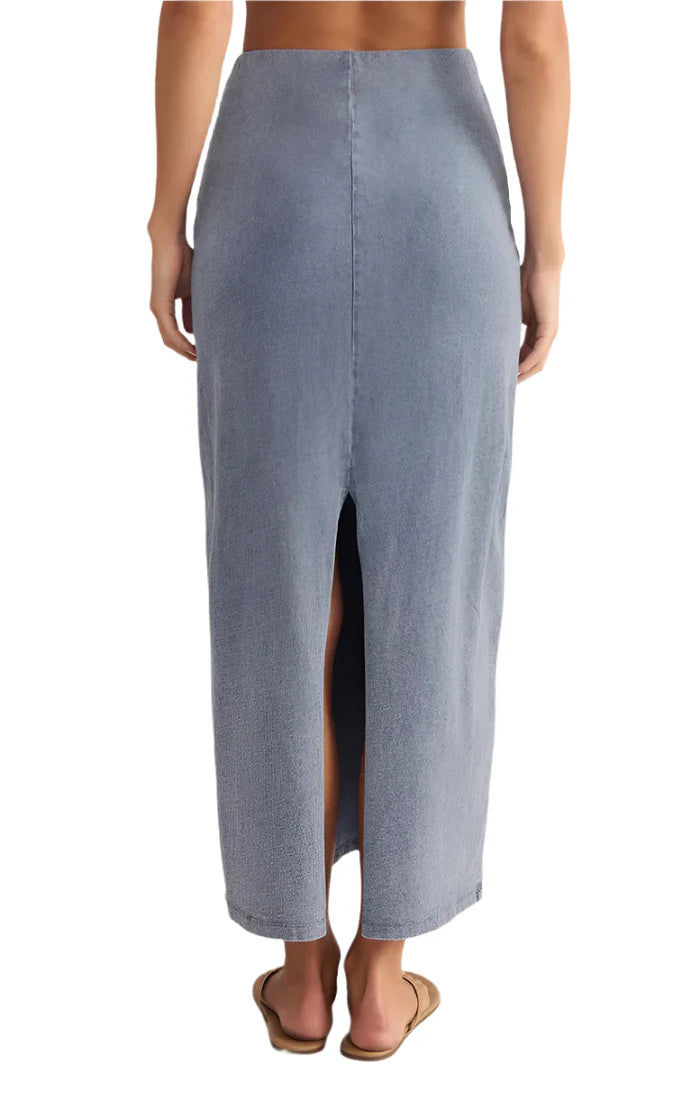Gail Jersey Denim Midi Skirt