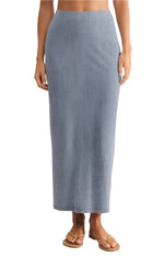 Gail Jersey Denim Midi Skirt