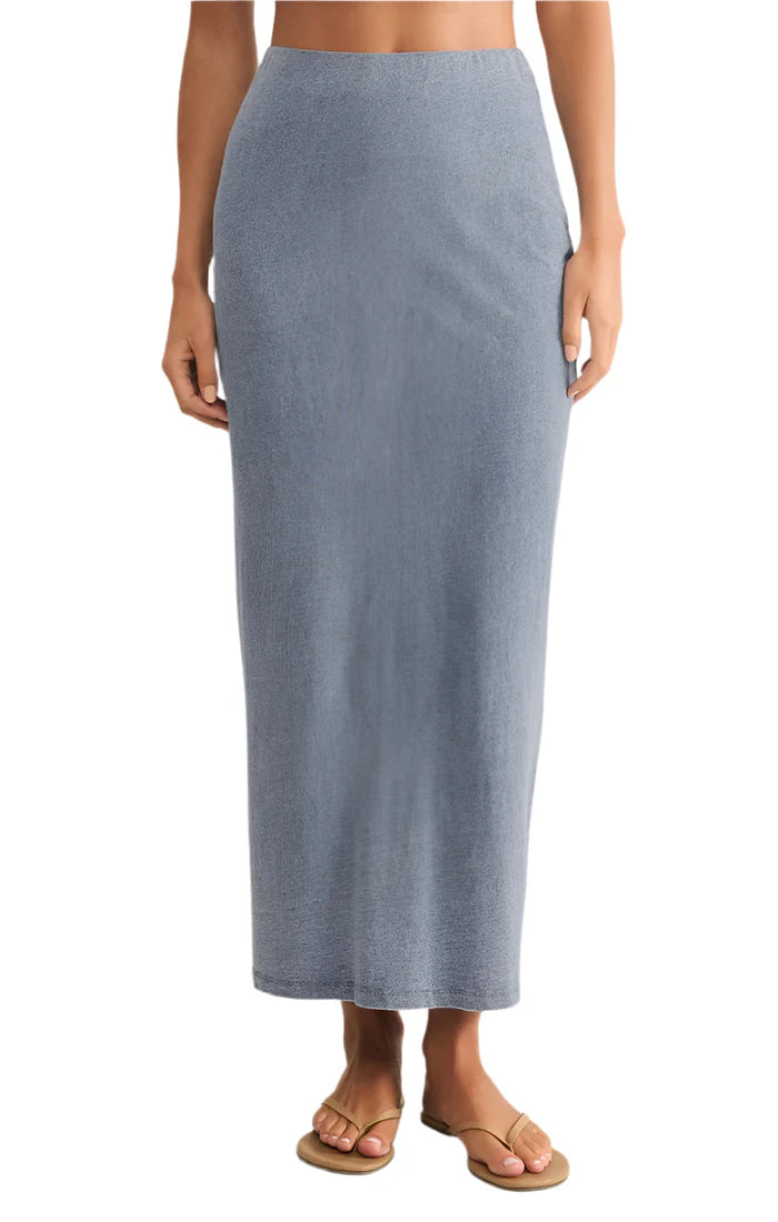 Gail Jersey Denim Midi Skirt