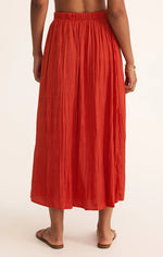 Fiore Satin Crinkle Midi Skirt