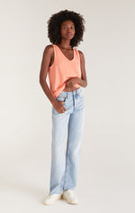 Pia V-Neck Tank in Orange Sorbet