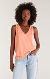 Pia V-Neck Tank in Orange Sorbet