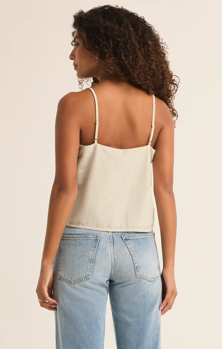 Ballast Casita Linen Stripe Cropped Tank