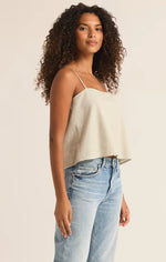 Ballast Casita Linen Stripe Cropped Tank