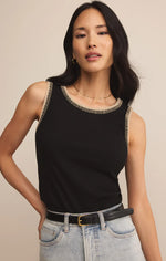 Social Whipstitch Tank- Black