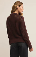 Looking Glass Crochet Polo Sweater